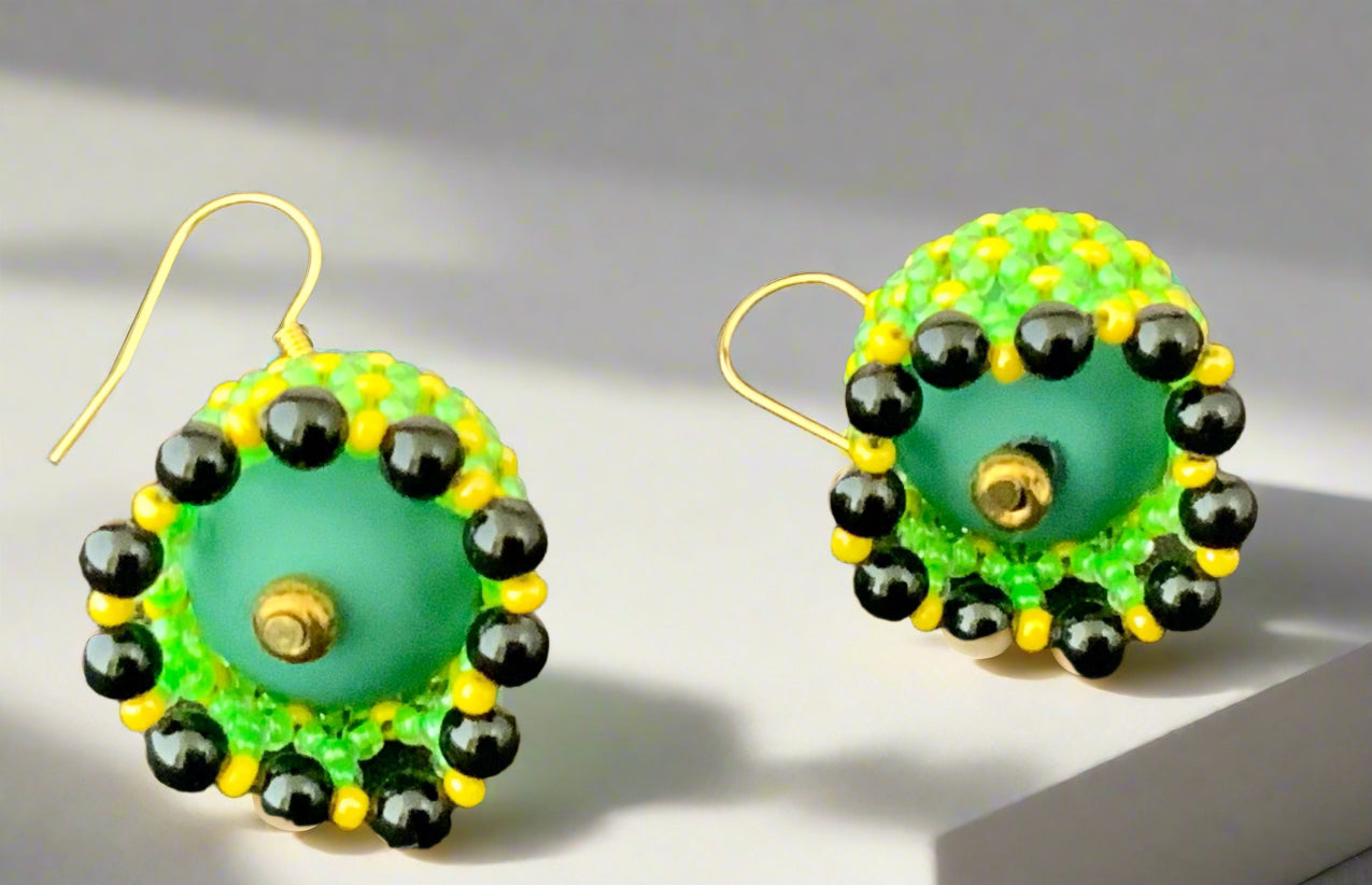 Beaded bell shaped earrings