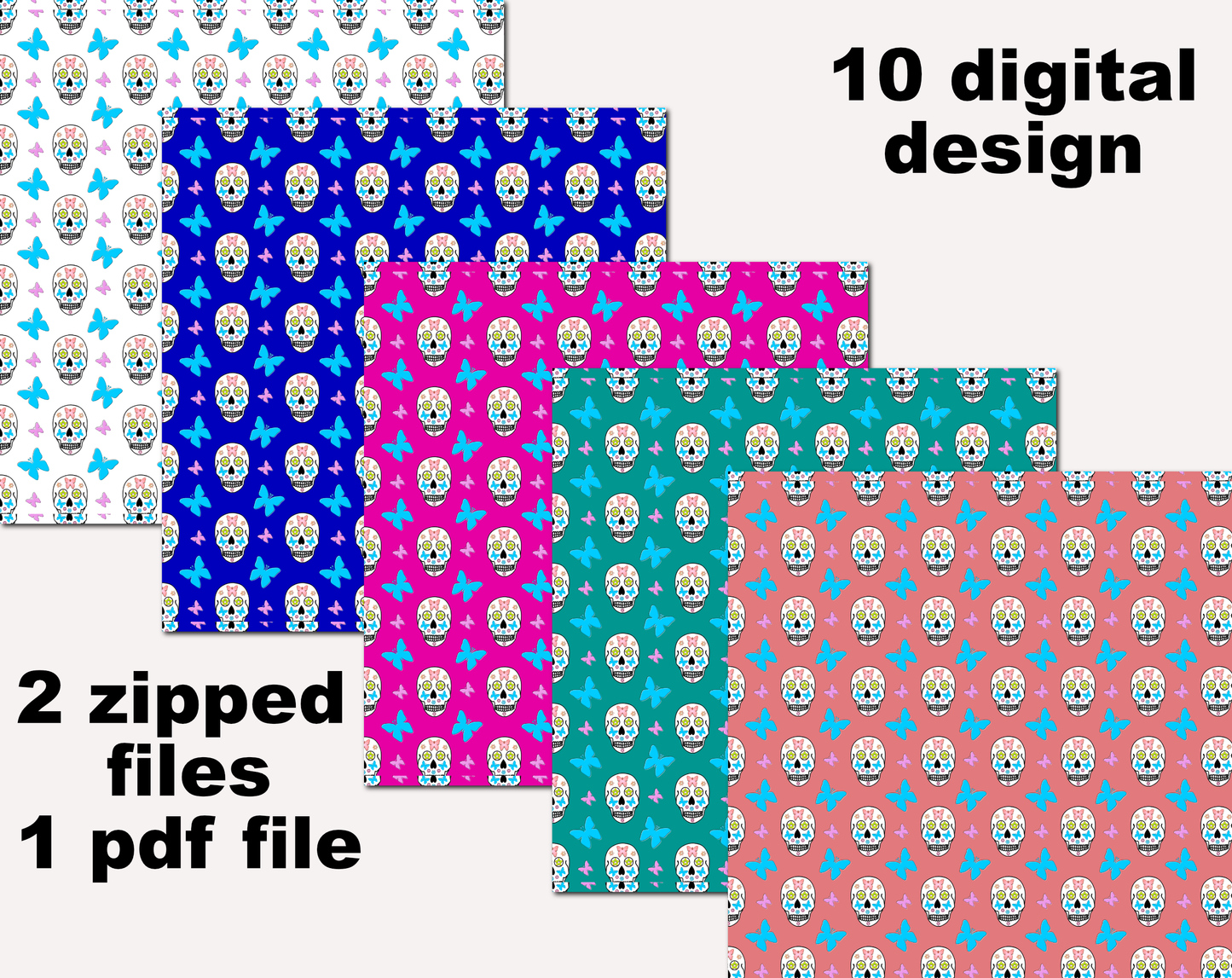 digital paper with day of the dead skull pattern