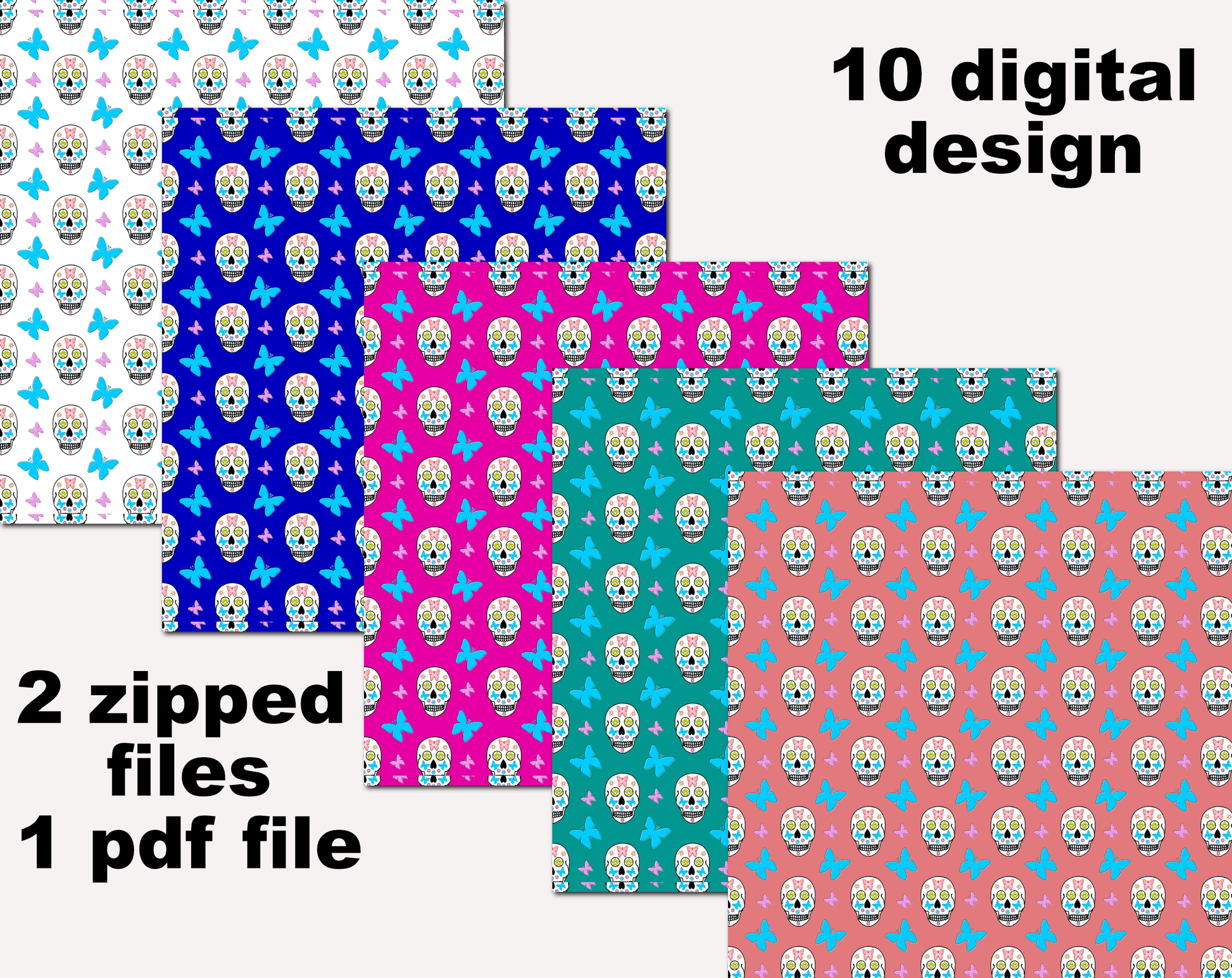 digital paper with day of the dead skull pattern