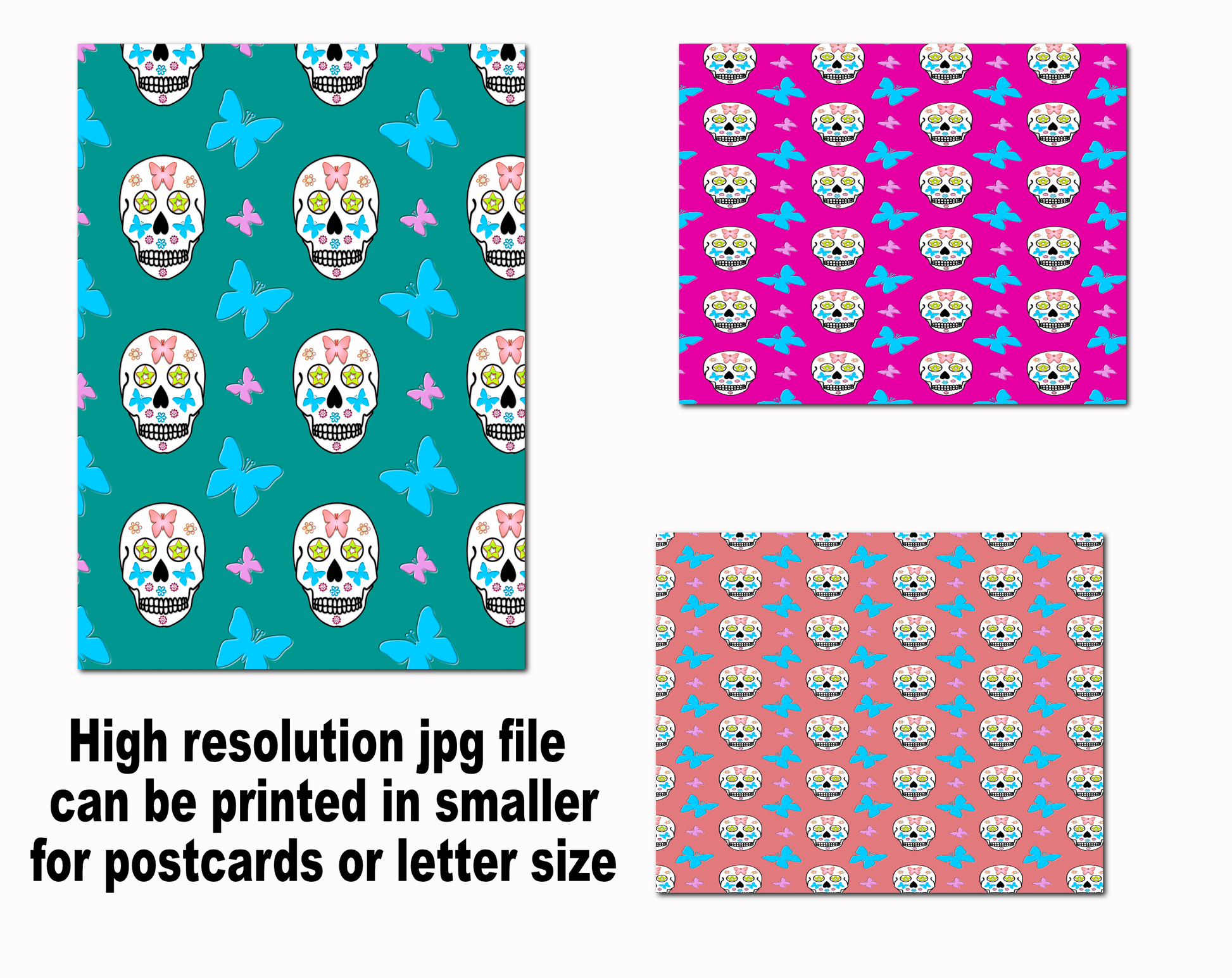 digital paper with day of the dead skull pattern