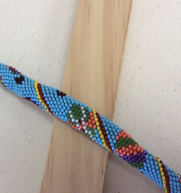 digital beading pattern hot air balloons on blue background peyote with a twist pattern