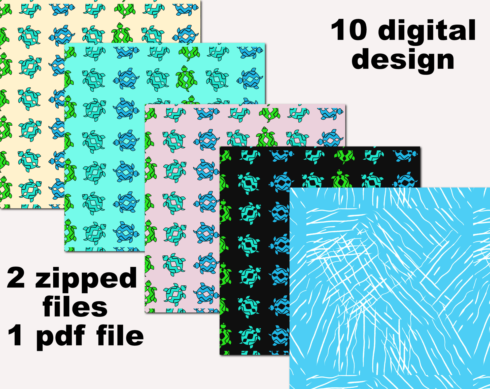 digital paper with southwest turtle pattern