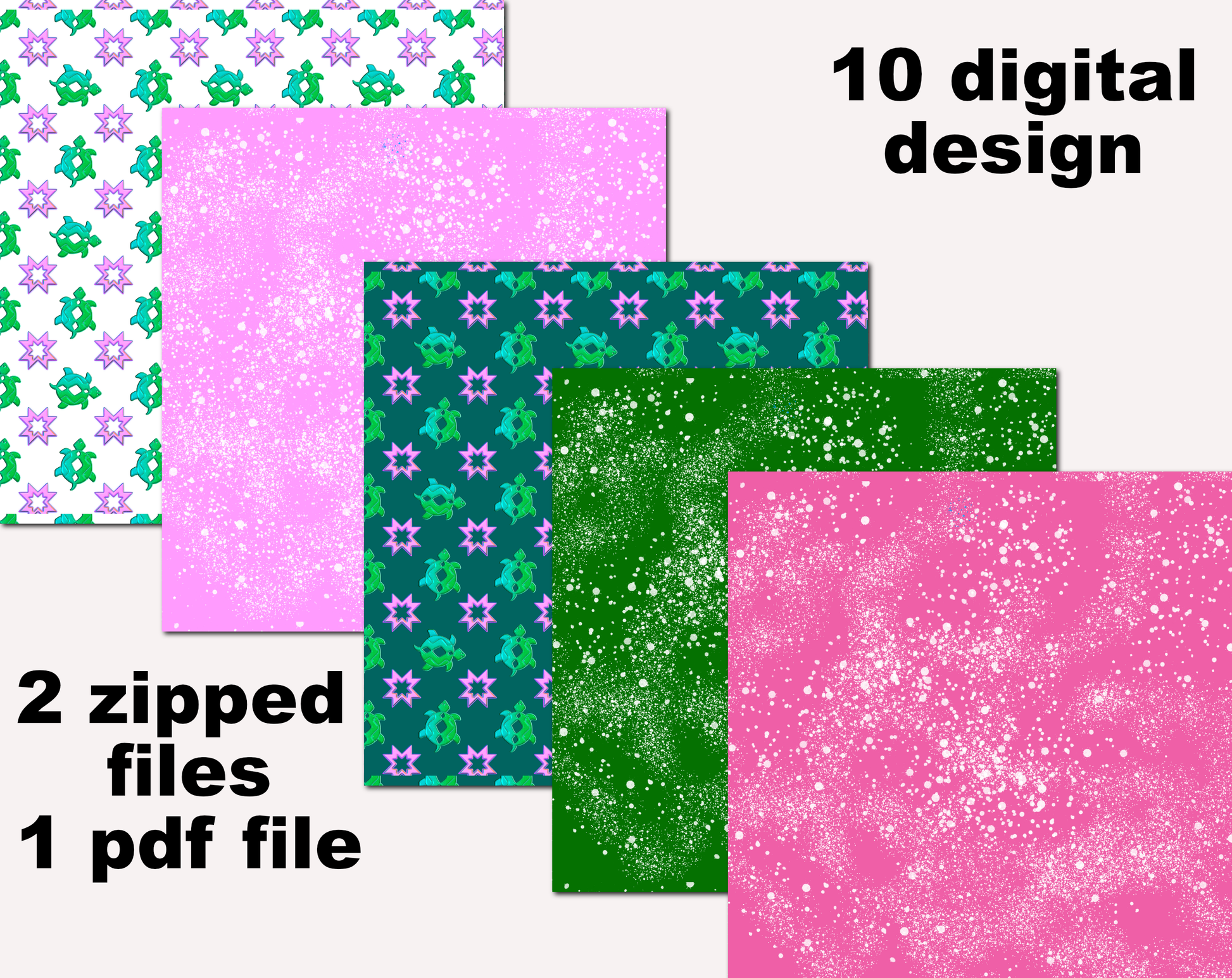 digital paper with southwest turtle pattern