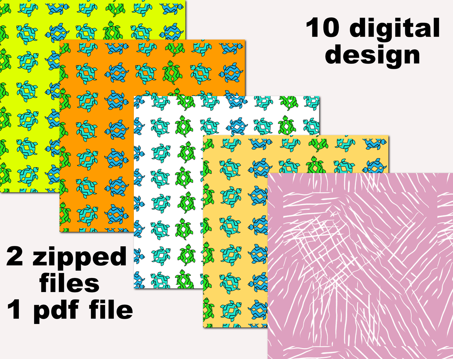 digital paper with southwest turtle pattern