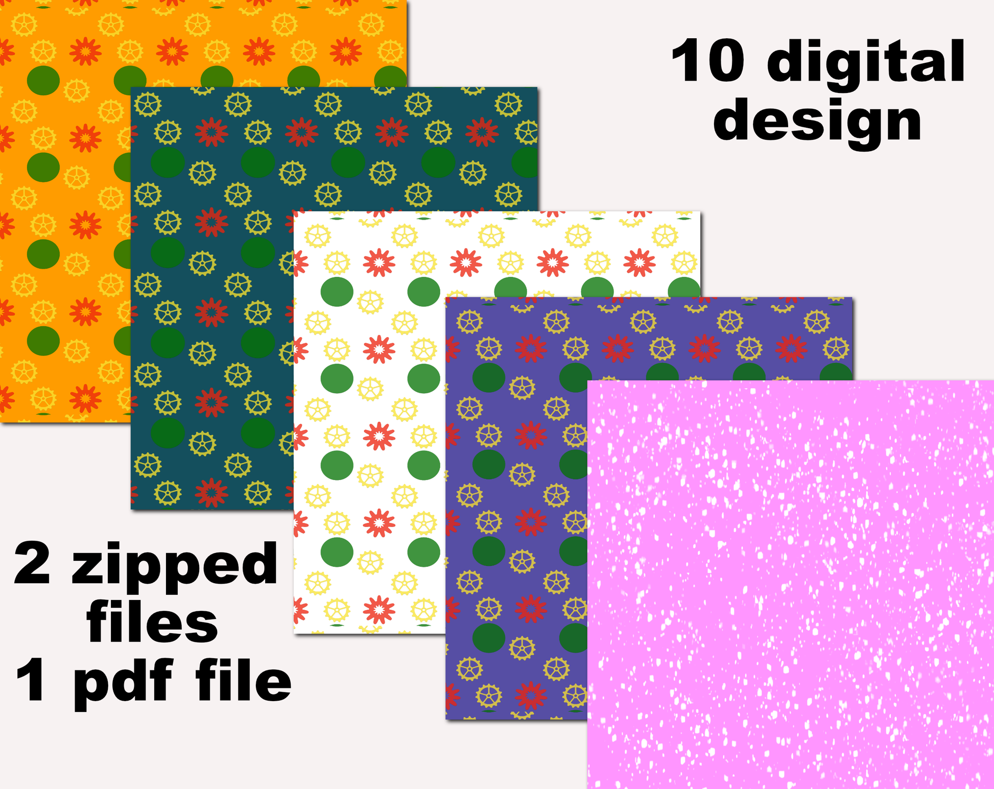 digital paper high resolution jpgs of gears pattern paper