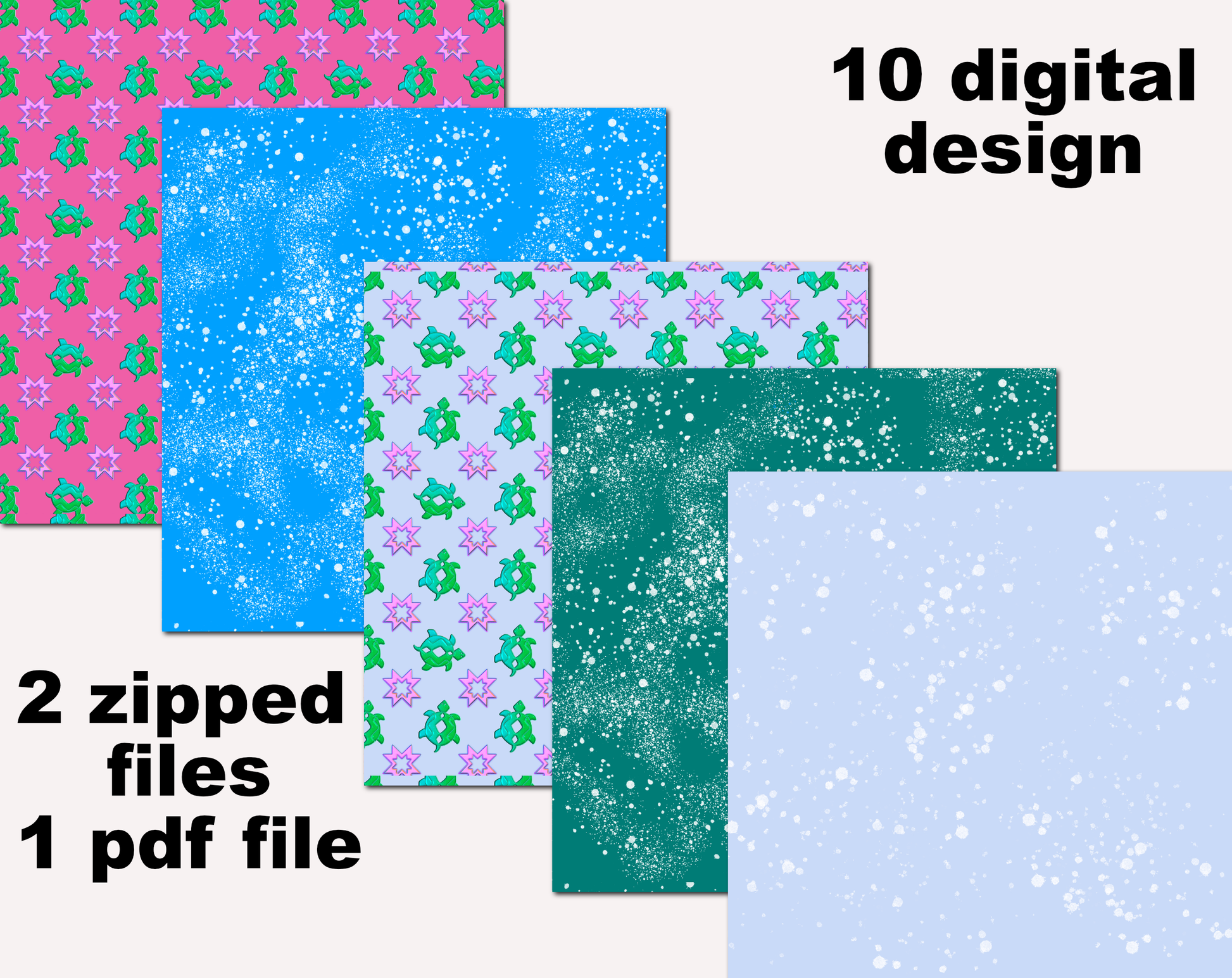 digital paper with southwest turtle pattern