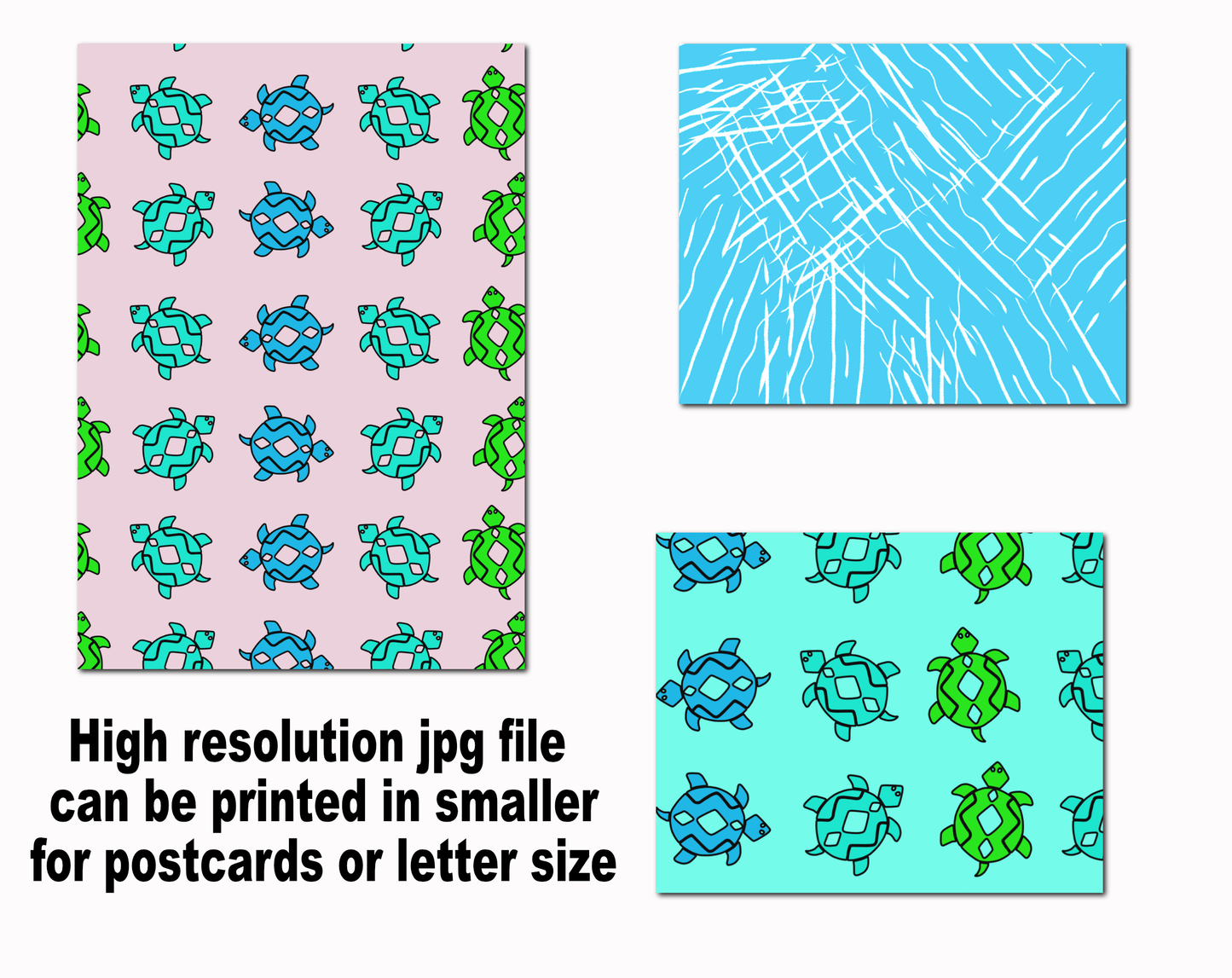 digital paper with southwest turtle pattern