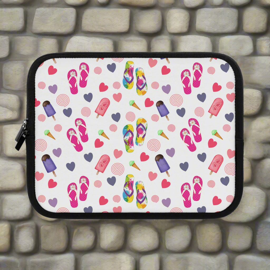 Laptop Sleeve - Summer Flip Flops Fun Bright Colors