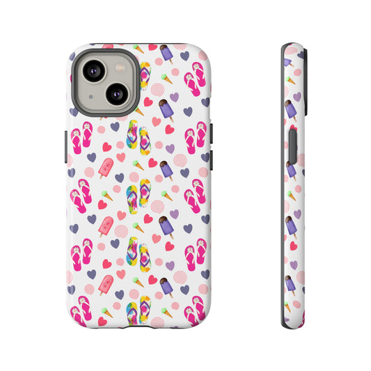 Phone Case Tough Cases - Summer Flip Flops Design