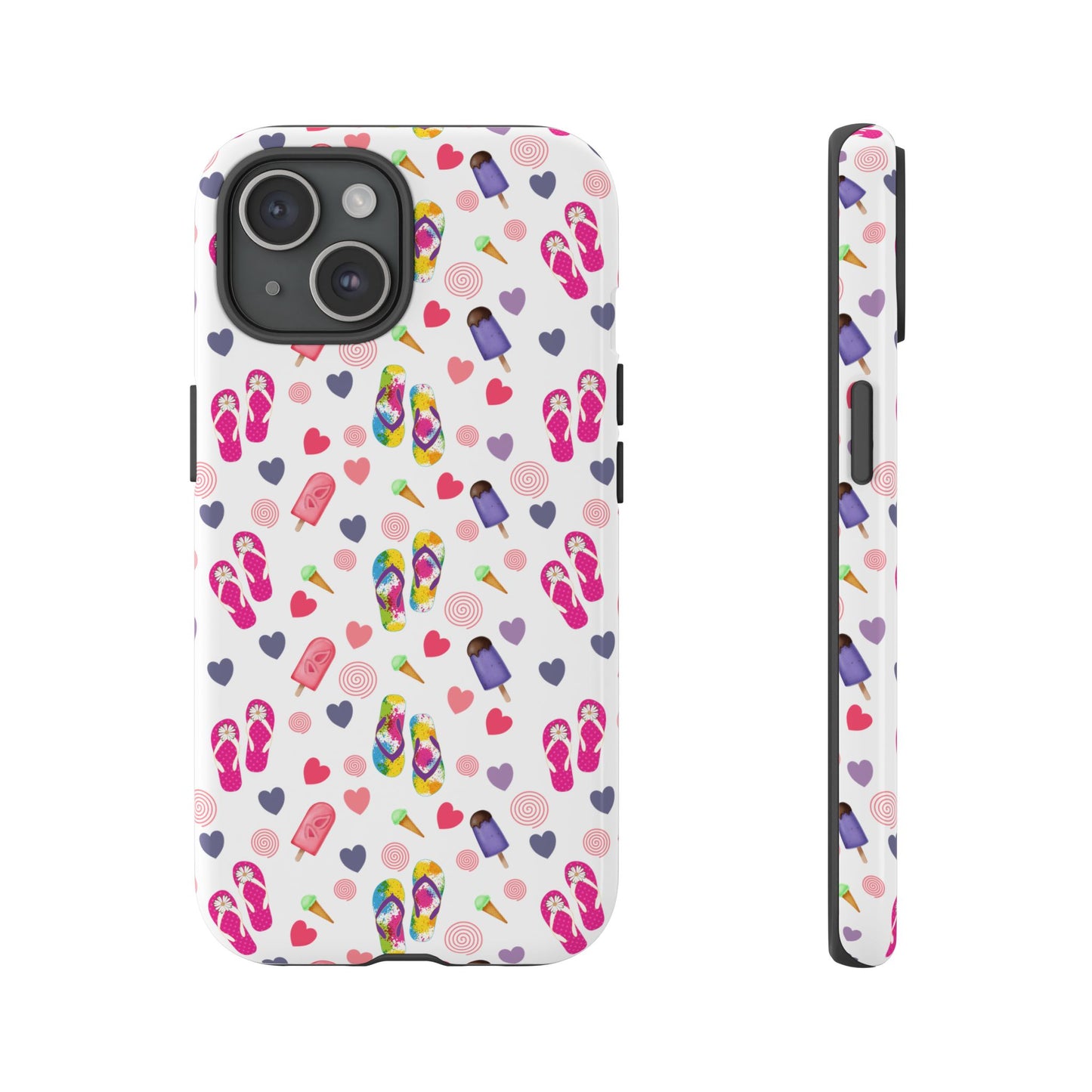 Phone Case Tough Cases - Summer Flip Flops Design