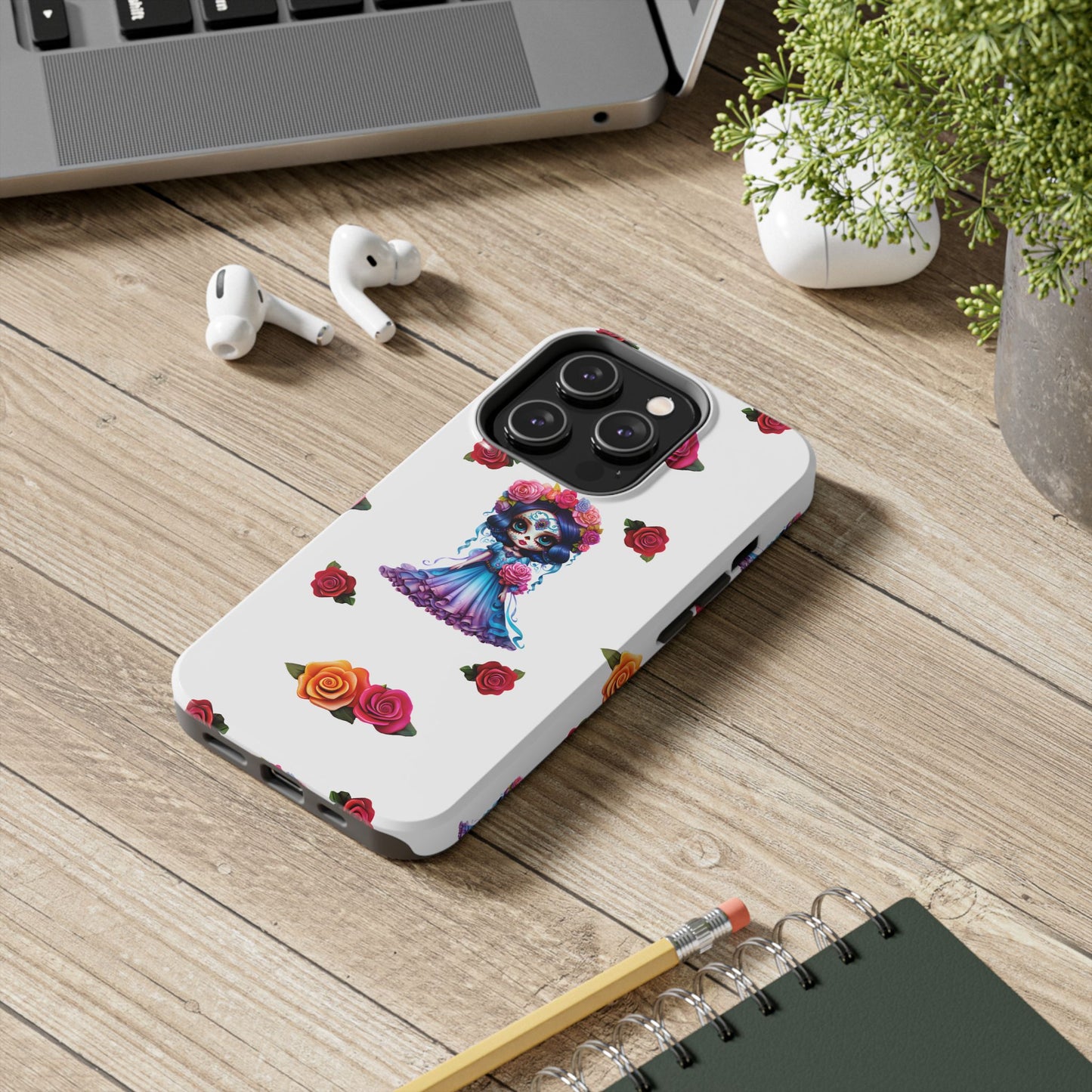 Phone Case - Purple Sugar Skull Day of the Dead Design