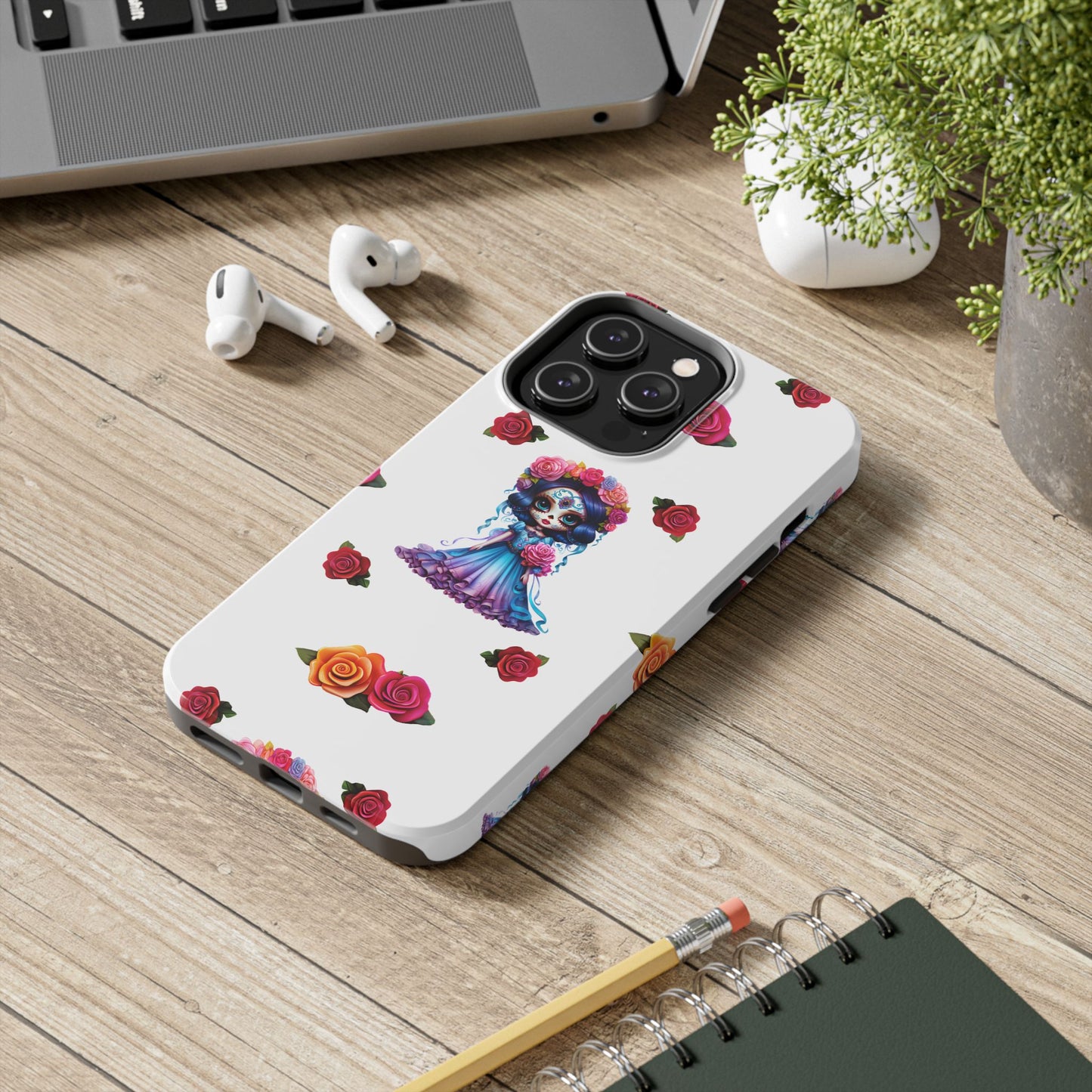 Phone Case - Purple Sugar Skull Day of the Dead Design