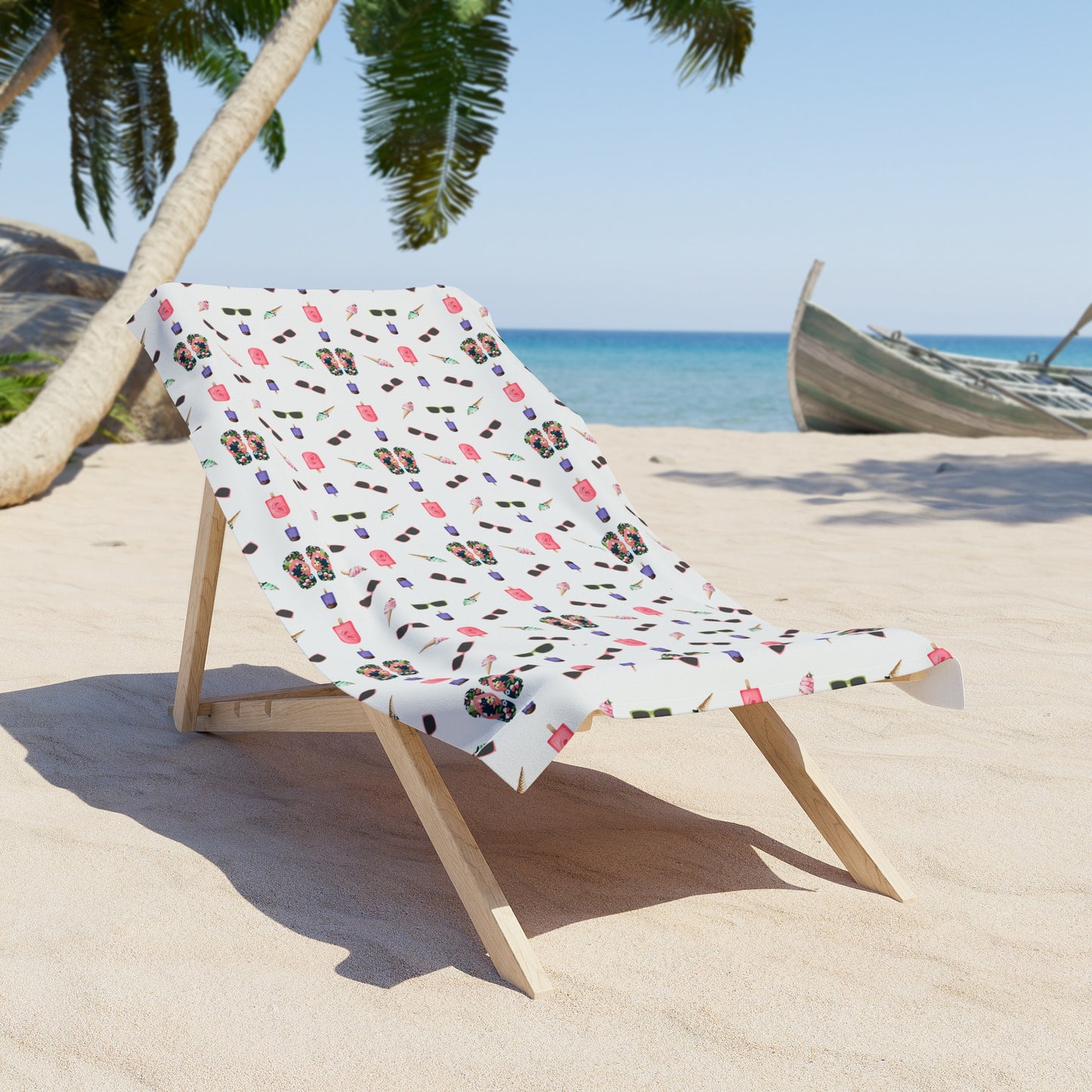 Vibrant Beach Towel with Tropical Prints – Perfect for Summer Fun!