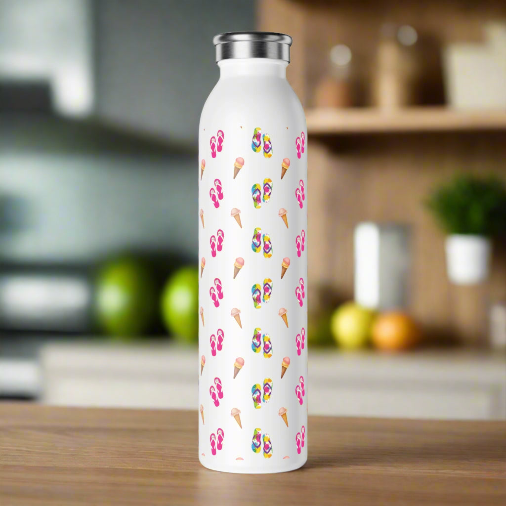 Colorful Ice Cream Summer Slim Water Bottle