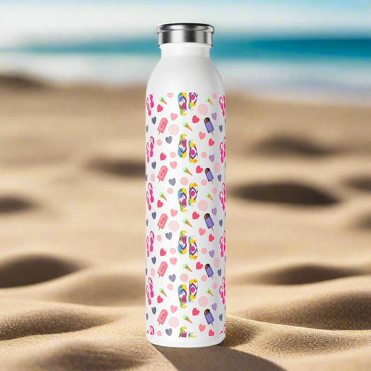 Colorful Flip Flop Slim Water Bottle | Summer Vibes Hydration